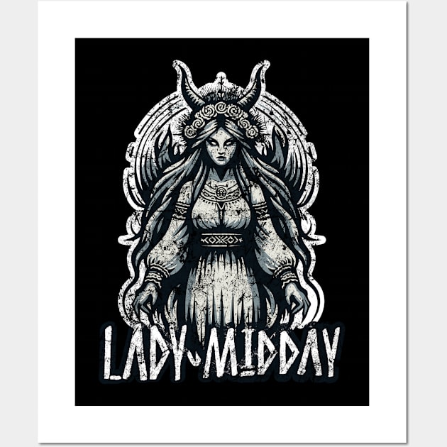 Mystic Matron of Noon - Mythical Sorceress Apparel - Lady Midday Wall Art by Skull Riffs & Zombie Threads